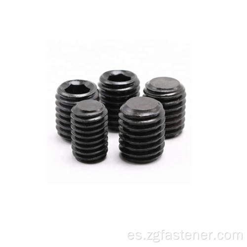 Tornillos de ajuste chapados de zinc negros de grado 4.8 con punto plano DIN913